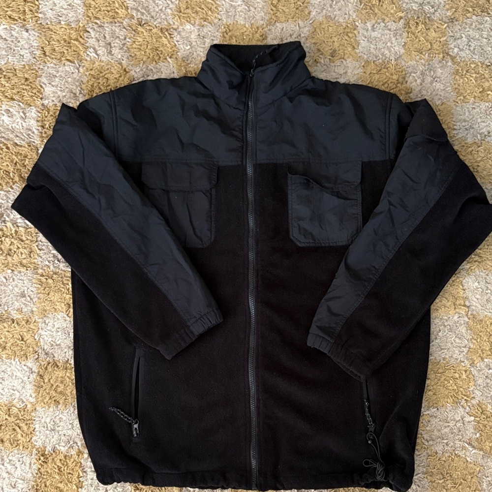 Snozu Winter Ski Snow Jacket Size Large Black Full Zip Hiking Coat